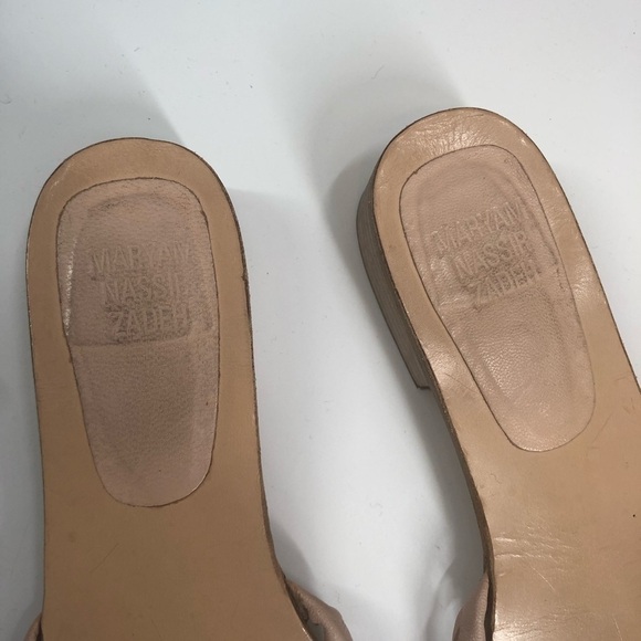 MARYAM NASSIR ZADEH Frida? Slide Sandal Two Strap Leather Low Heel Tan Nude 39 - Picture 4 of 10
